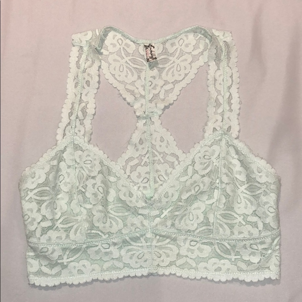 free people sea foam green lace bralet